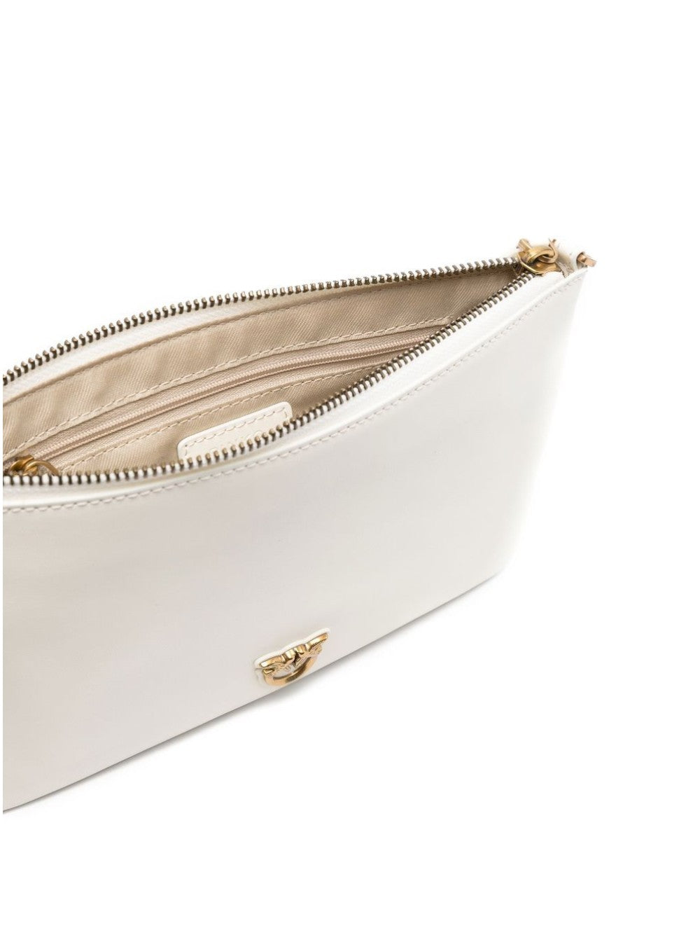 Pinko BORSA FLAT IN PELLE MANO SETA Bianco