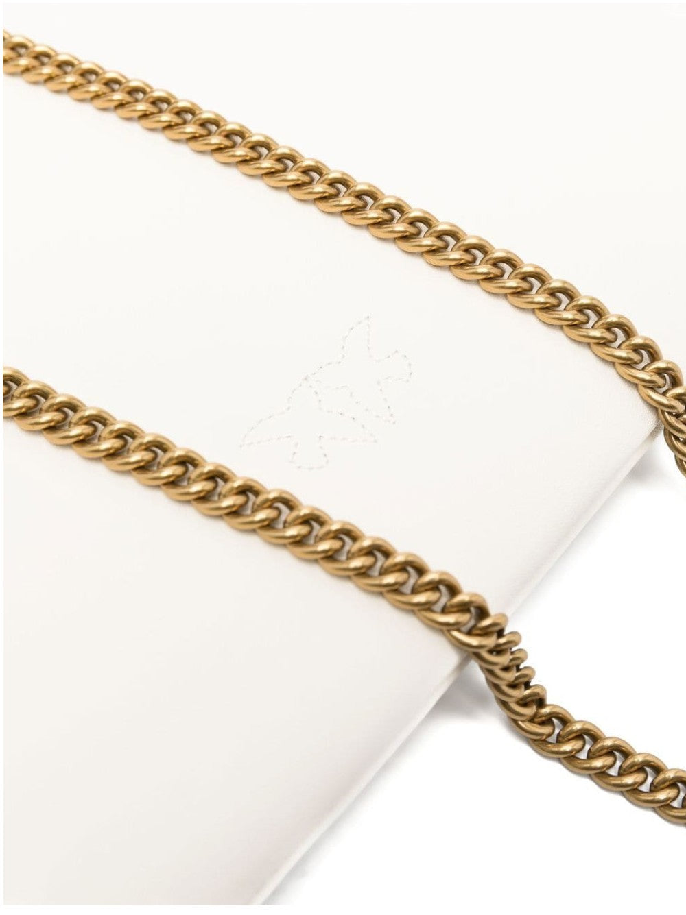 Pinko BORSA FLAT IN PELLE MANO SETA Bianco