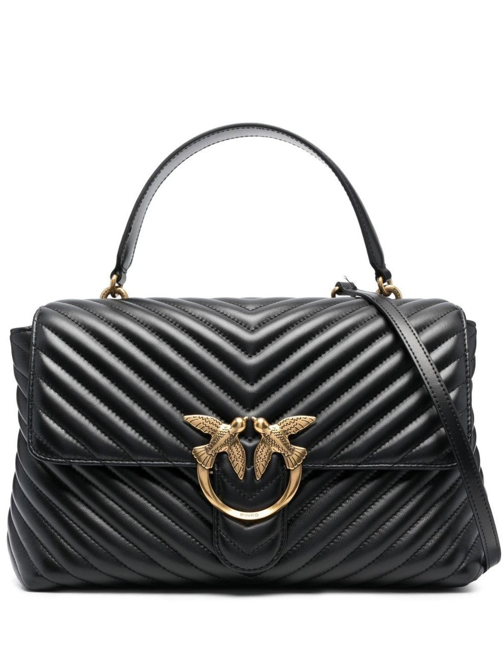 "Pinko BORSA TRAPUNTATA CON LOGO "LOVE BIRDS" Nero"