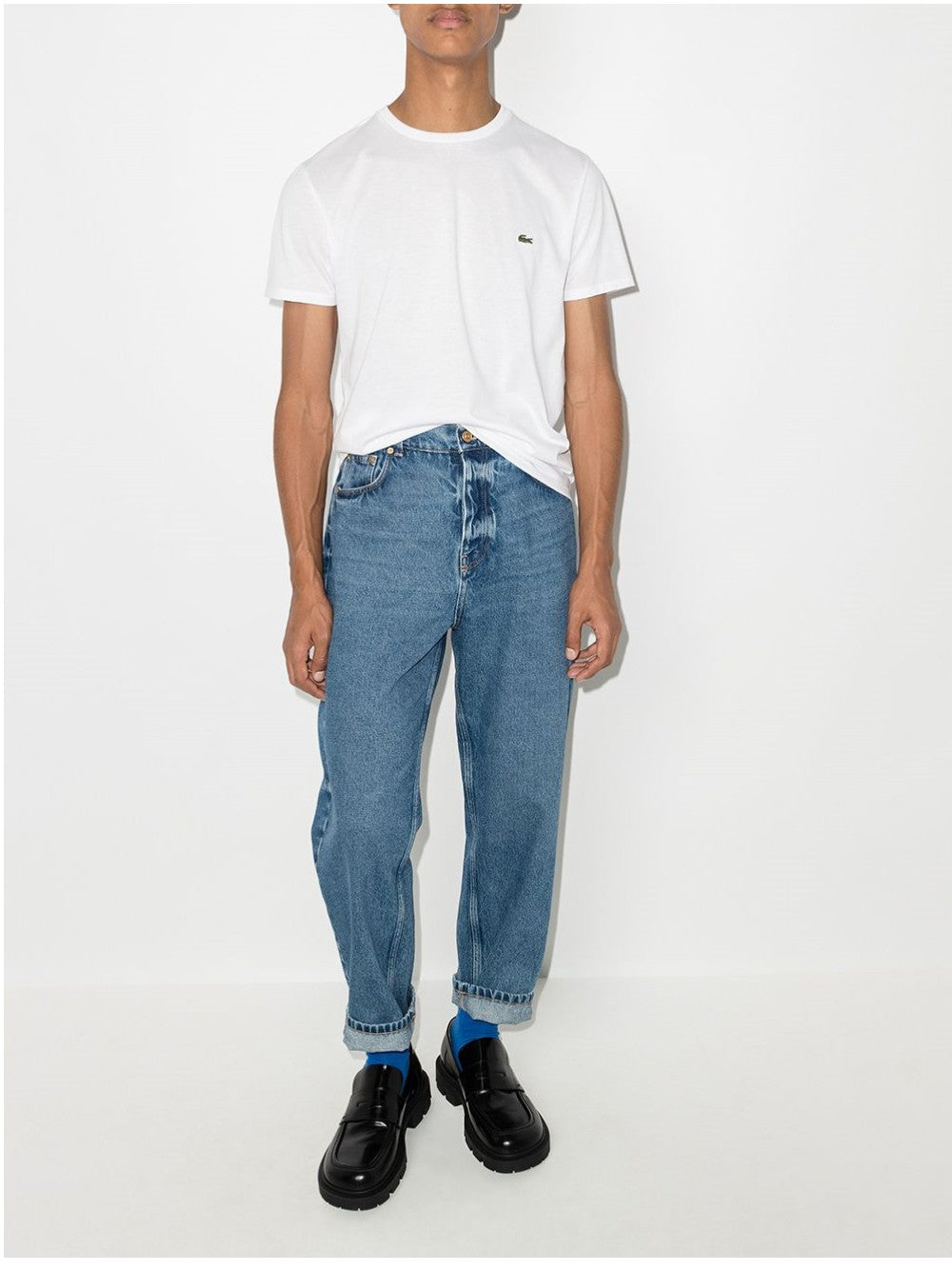 Lacoste T-SHIRT CON RICAMO LOGO Bianco