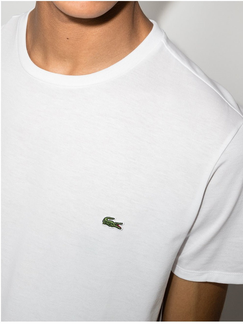 Lacoste T-SHIRT CON RICAMO LOGO Bianco