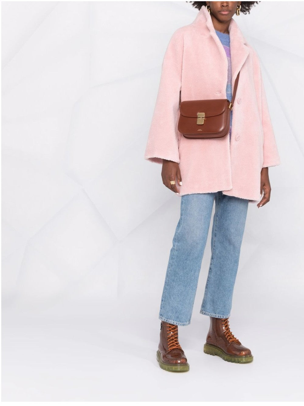 "A.p.c. BORSA A TRACOLLA "GRACE" Marrone"
