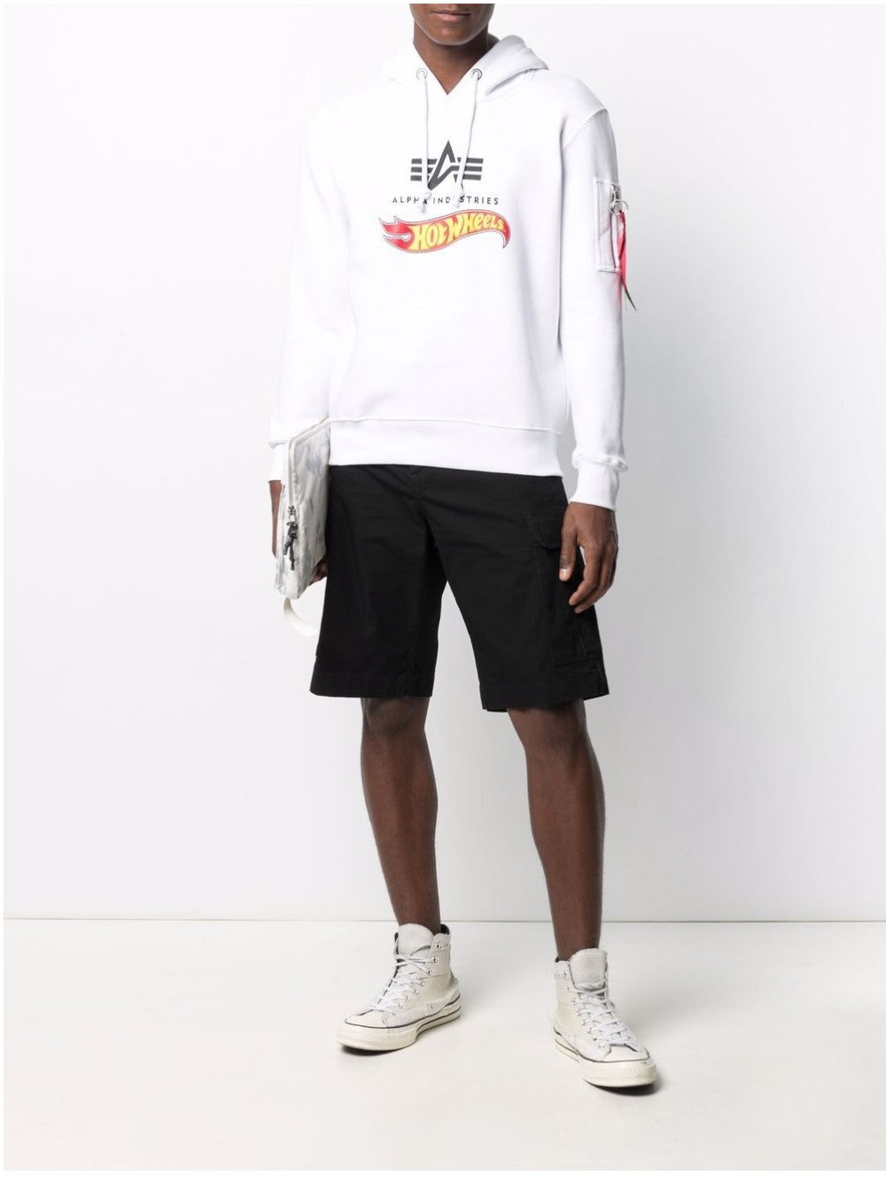 Carhartt Wip SHORTS CARGO CON TAPE LOGO Nero