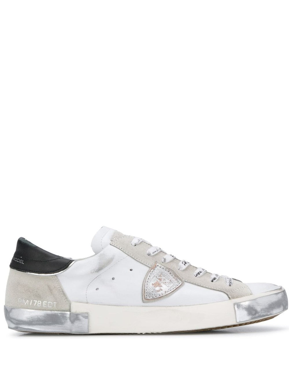 Philippe Model Paris SNEAKERS PHILIPPE MODEL PRSX FOXY LAMINÉ BLANC ARGENT – PRLU-MA02 Bianco
