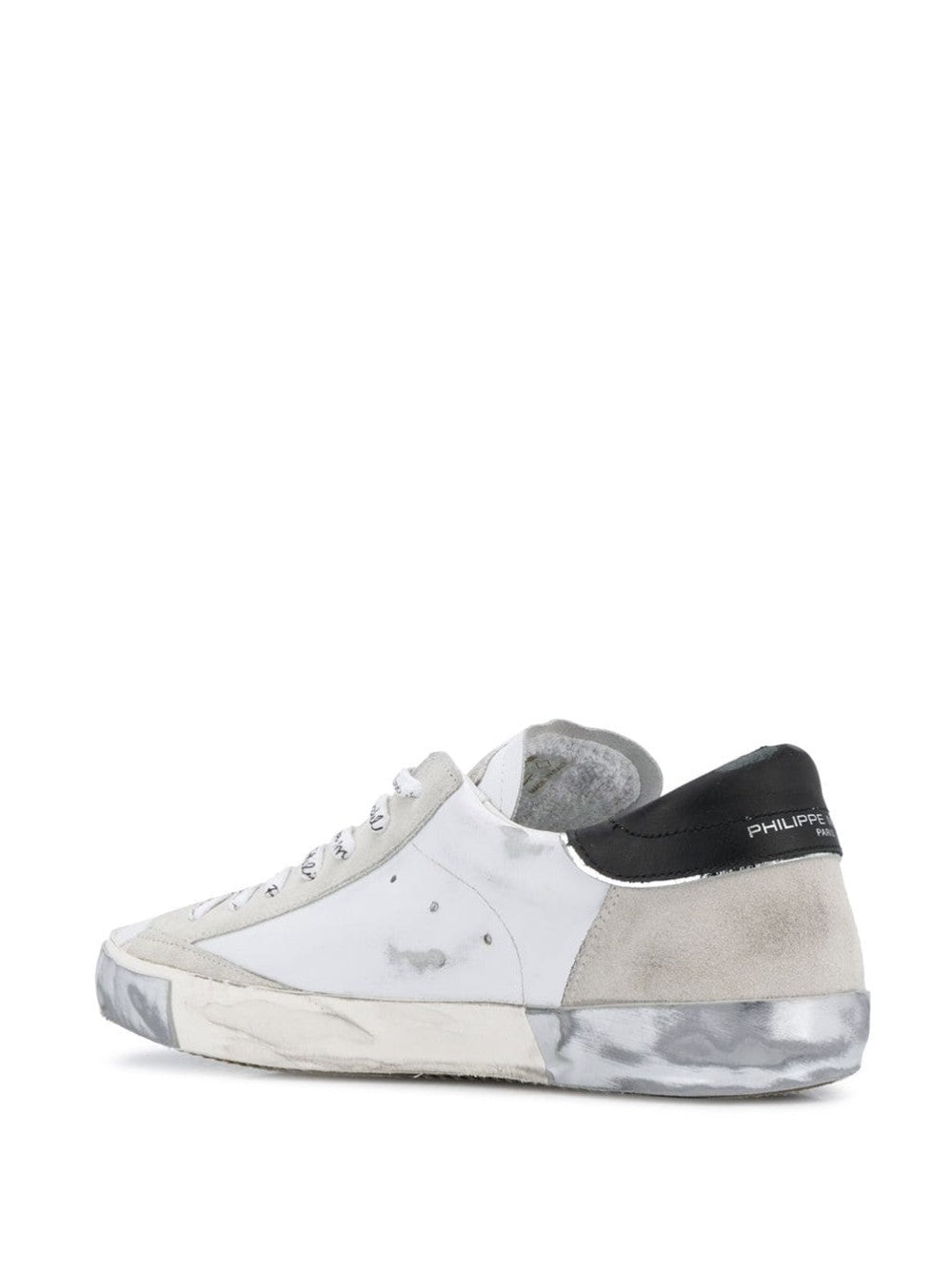 Philippe Model Paris SNEAKERS PHILIPPE MODEL PRSX FOXY LAMINÉ BLANC ARGENT – PRLU-MA02 Bianco
