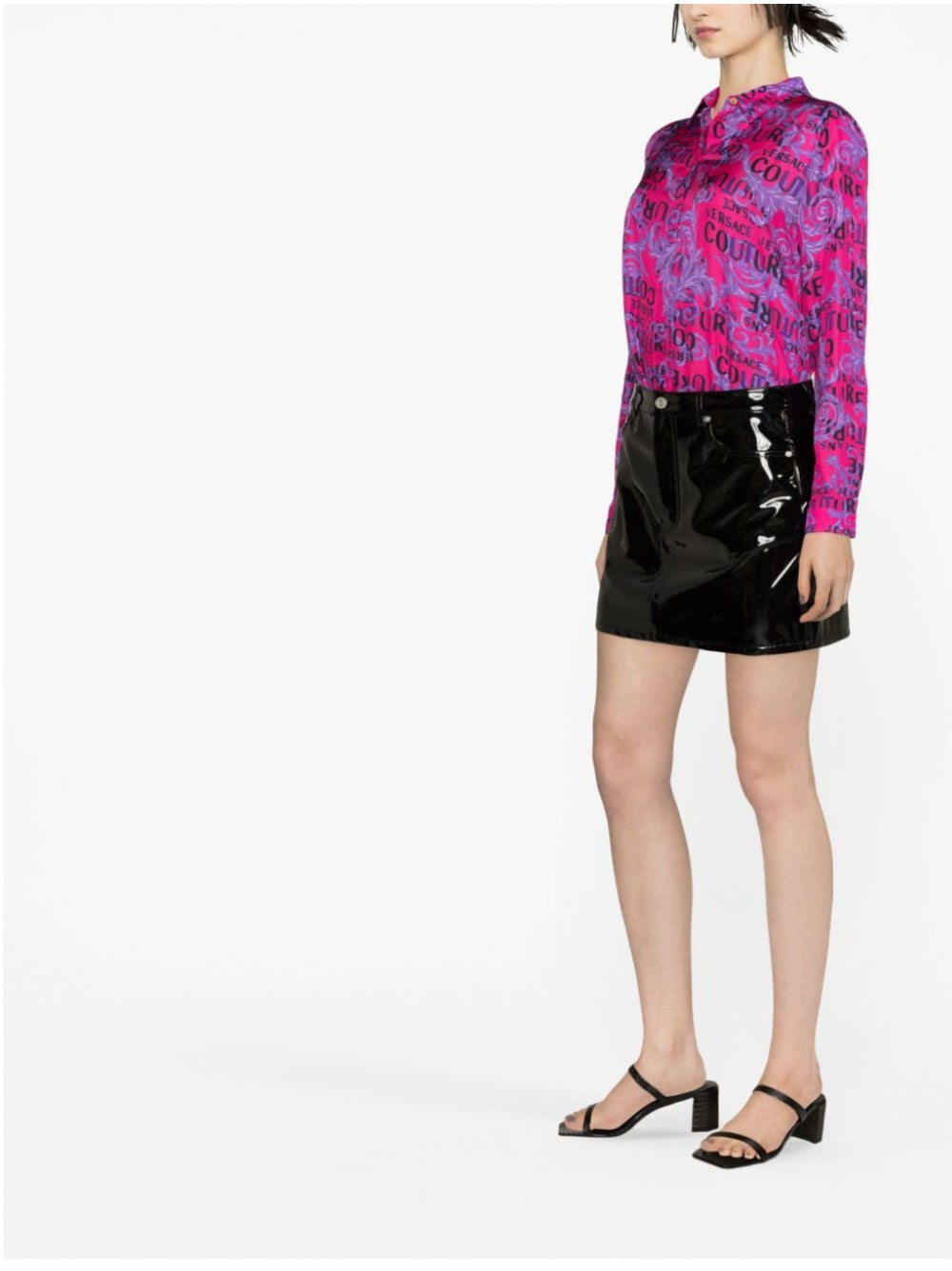 Versace Jeans Couture SHIRT WITH BAROQUE PATTERN Fuchsia