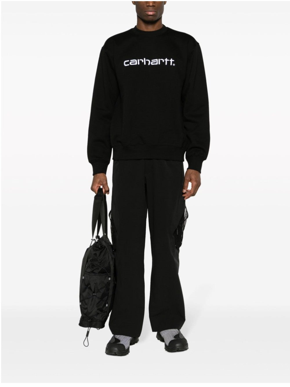 Carhartt Wip FELPA CON LOGO A CONTRASTO Nero