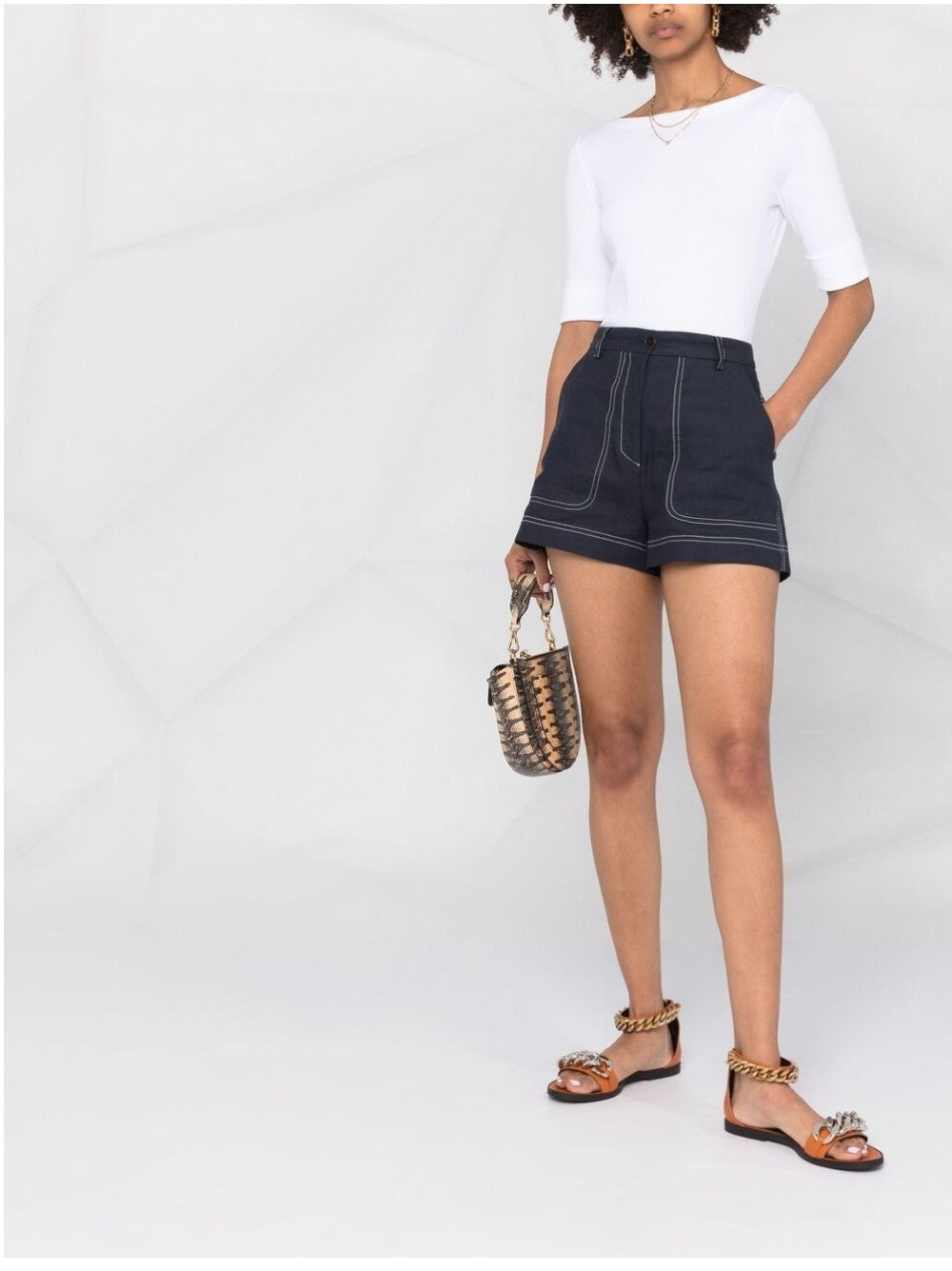 Lauren Ralph Lauren T-SHIRT CON SCOLLO A BARCHETTA Bianco