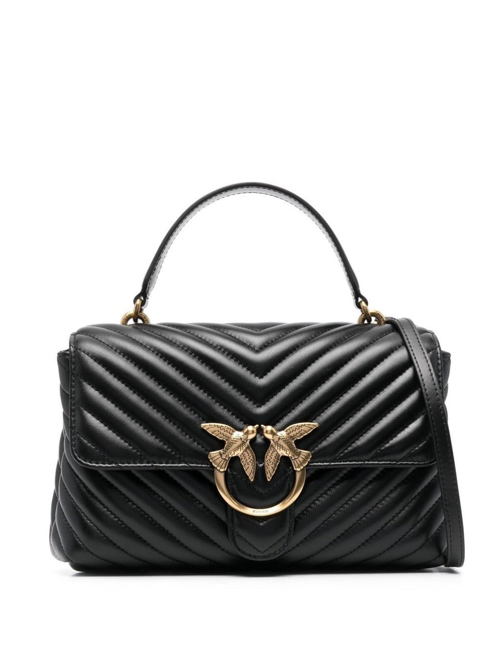 "Pinko BORSA "CLASSIC LADY LOVE PUFF CHEVRON" Nero"