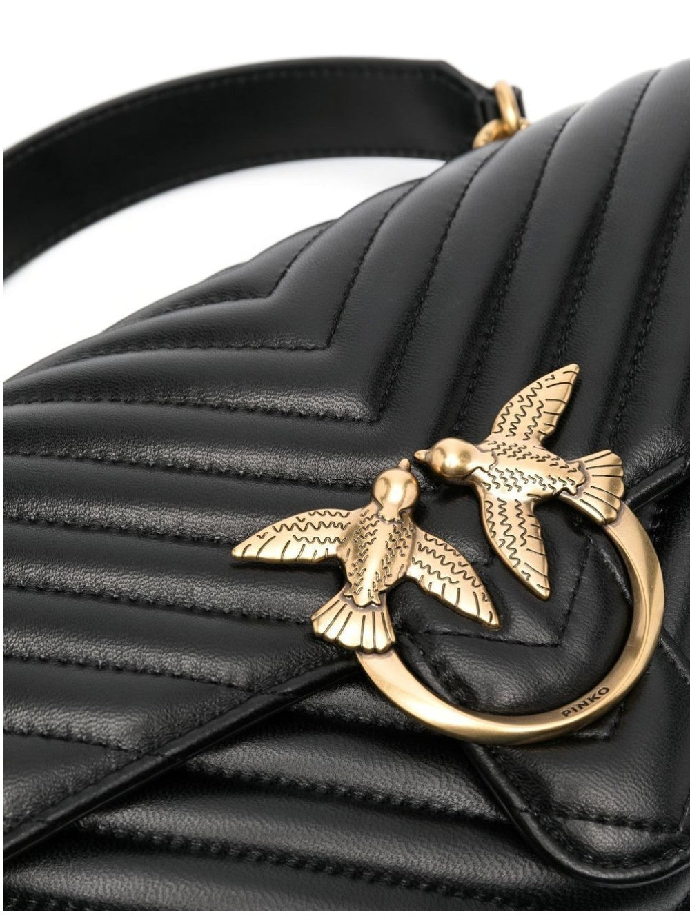 "Pinko BORSA "CLASSIC LADY LOVE PUFF CHEVRON" Nero"