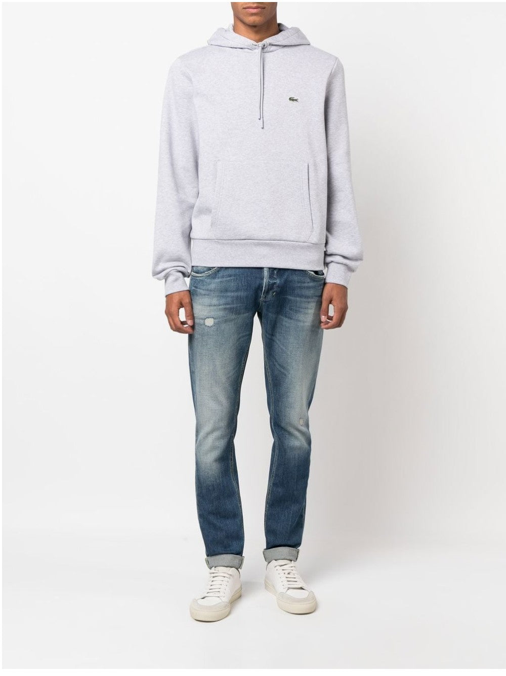 Lacoste FELPA CON LOGO RICAMATO Grigio