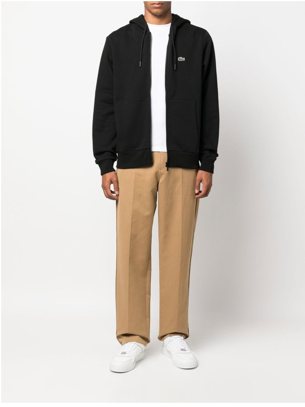 Lacoste FELPA CON LOGO RICAMATO Nero