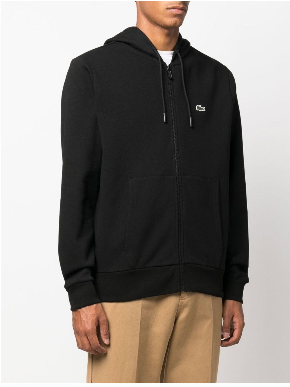 Lacoste FELPA CON LOGO RICAMATO Nero