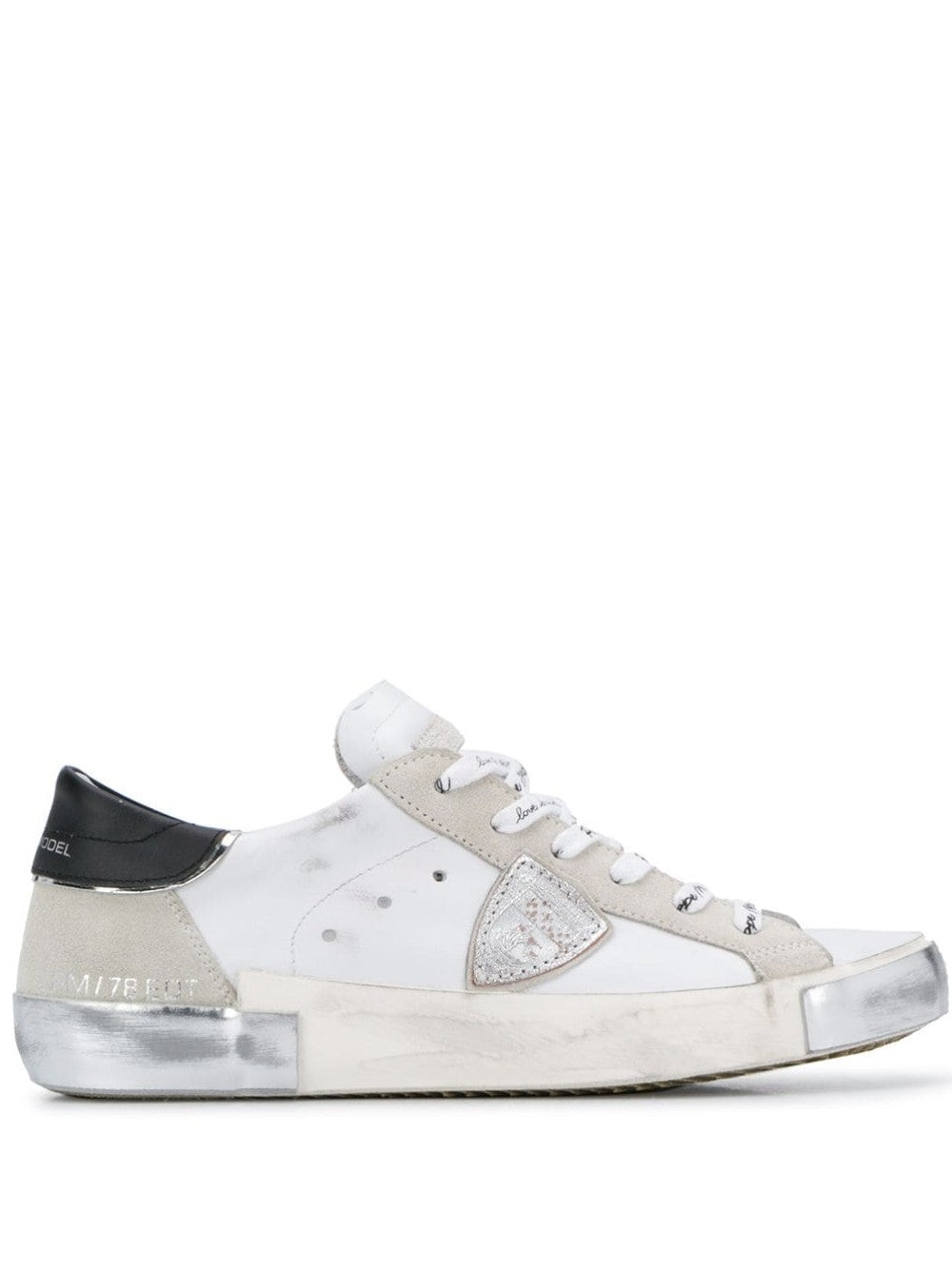 Philippe Model Paris SNEAKERS PHILIPPE MODEL PRSX FOXY LAMINÉ BLANC ARGENT – PRLD-MA02 Bianco