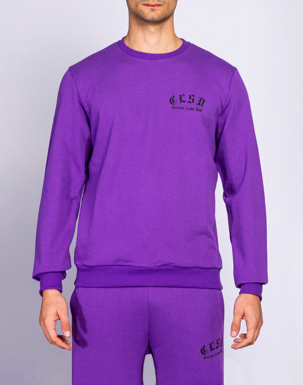 Corsinelabedoli FELPA GIROCOLLO CON MINI LOGO Viola