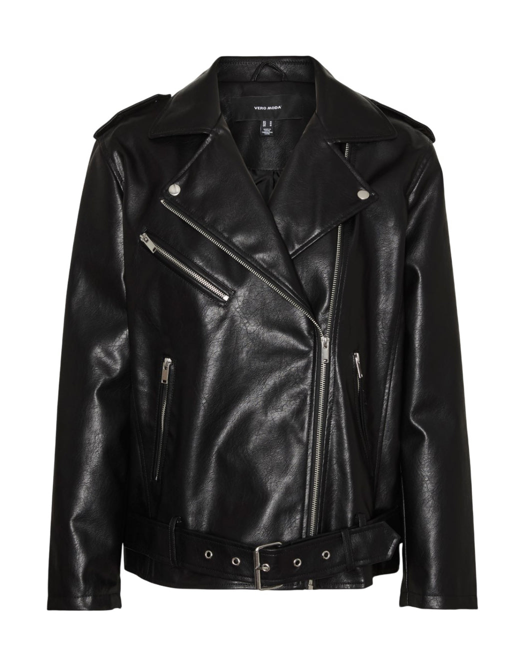 Vero Moda GIUBBOTTO IN ECOPELLE CON ZIP LATERALE Nero