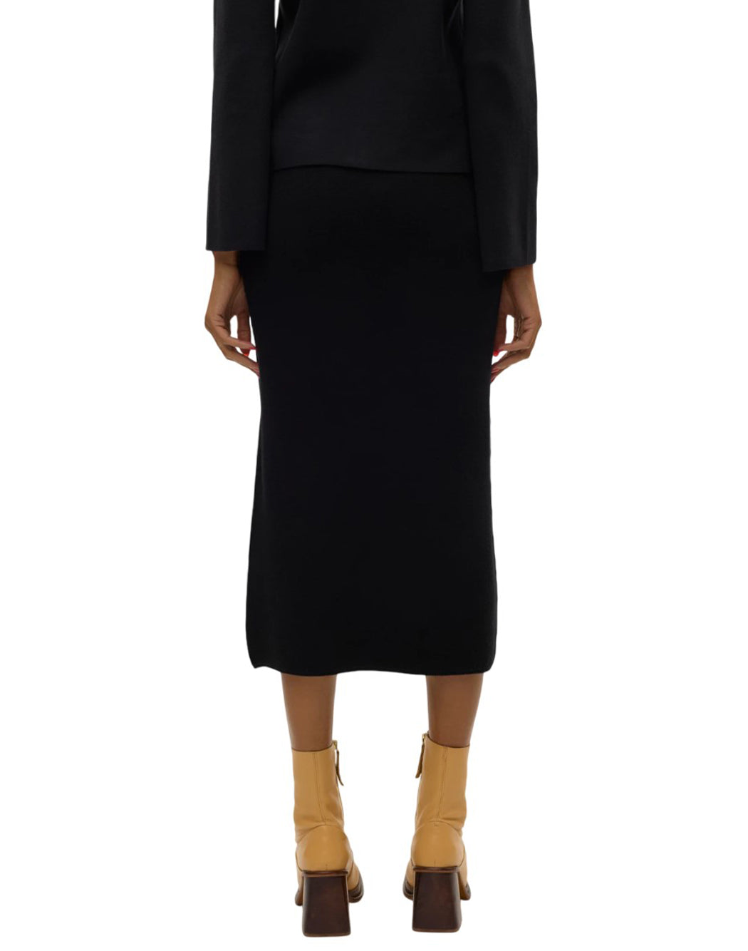 Vero Moda GONNA MIDI SLIM FIT Nero