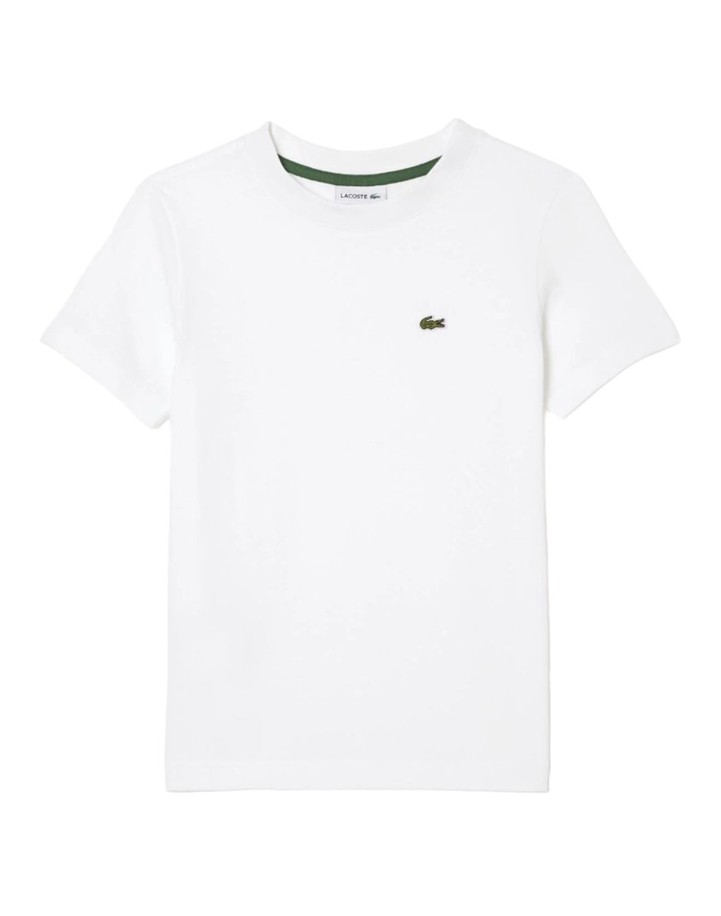 Lacoste T-SHIRT CON MINILOGO FRONTALE Bianco