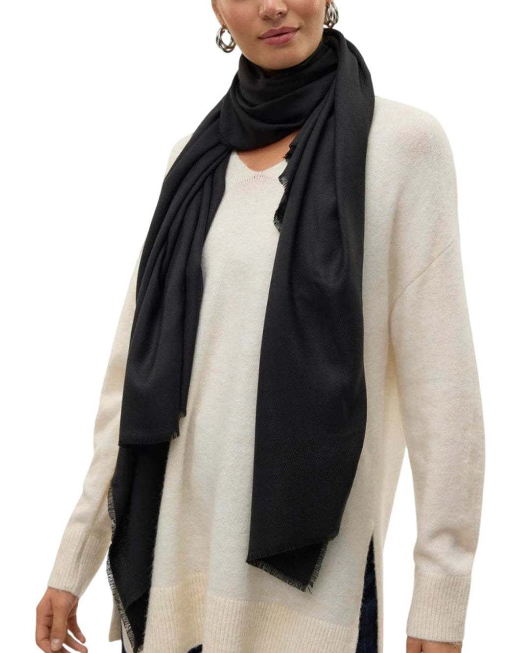 Vero Moda SCIARPA CON MINI FRANGE Nero