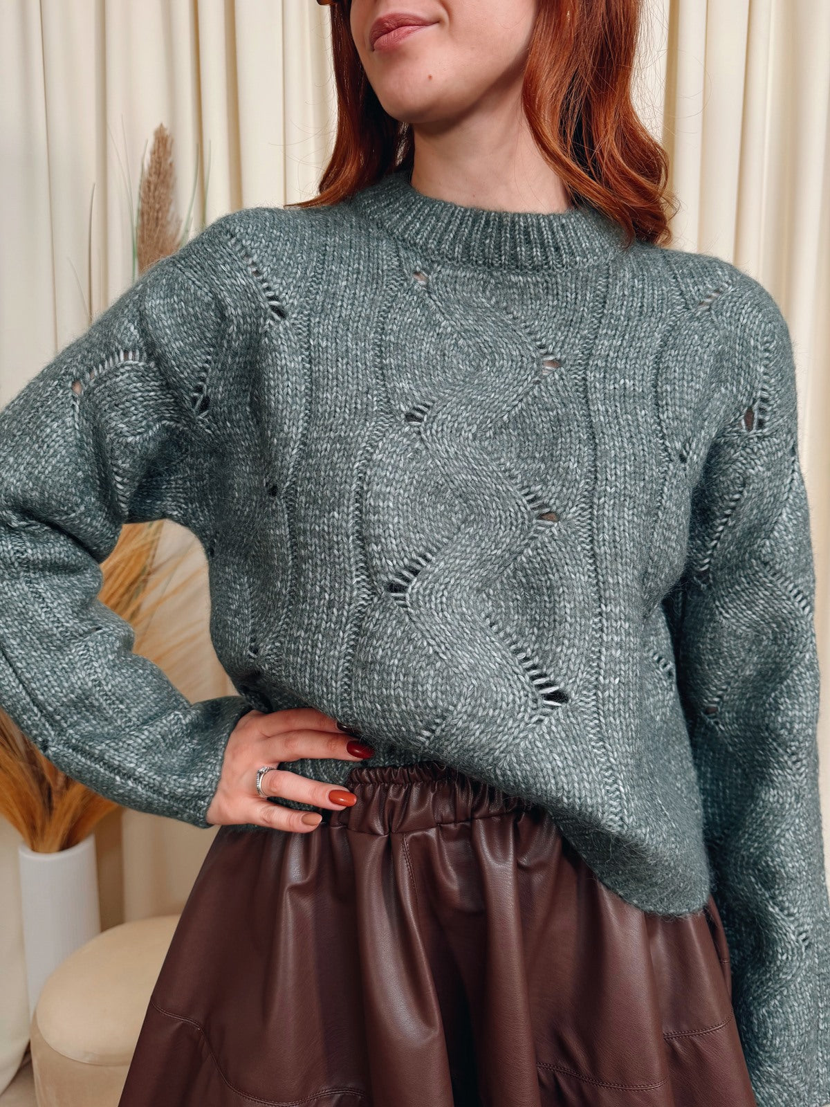 "Vero Moda MAGLIONE "VMLINA" Verde"