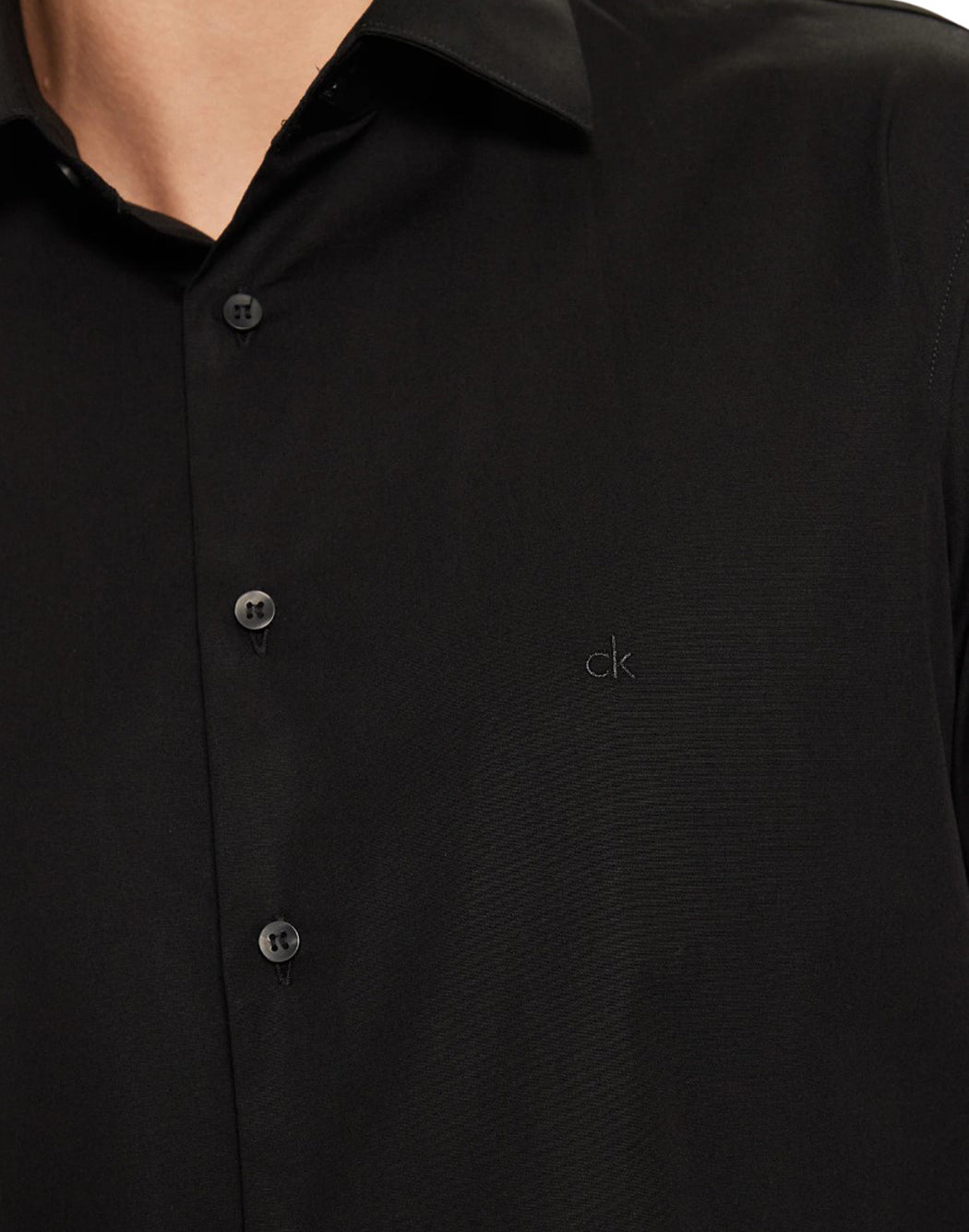 Calvin Klein CAMICIA ATTILLATA IN POPELINE ELASTICIZZATO Nero