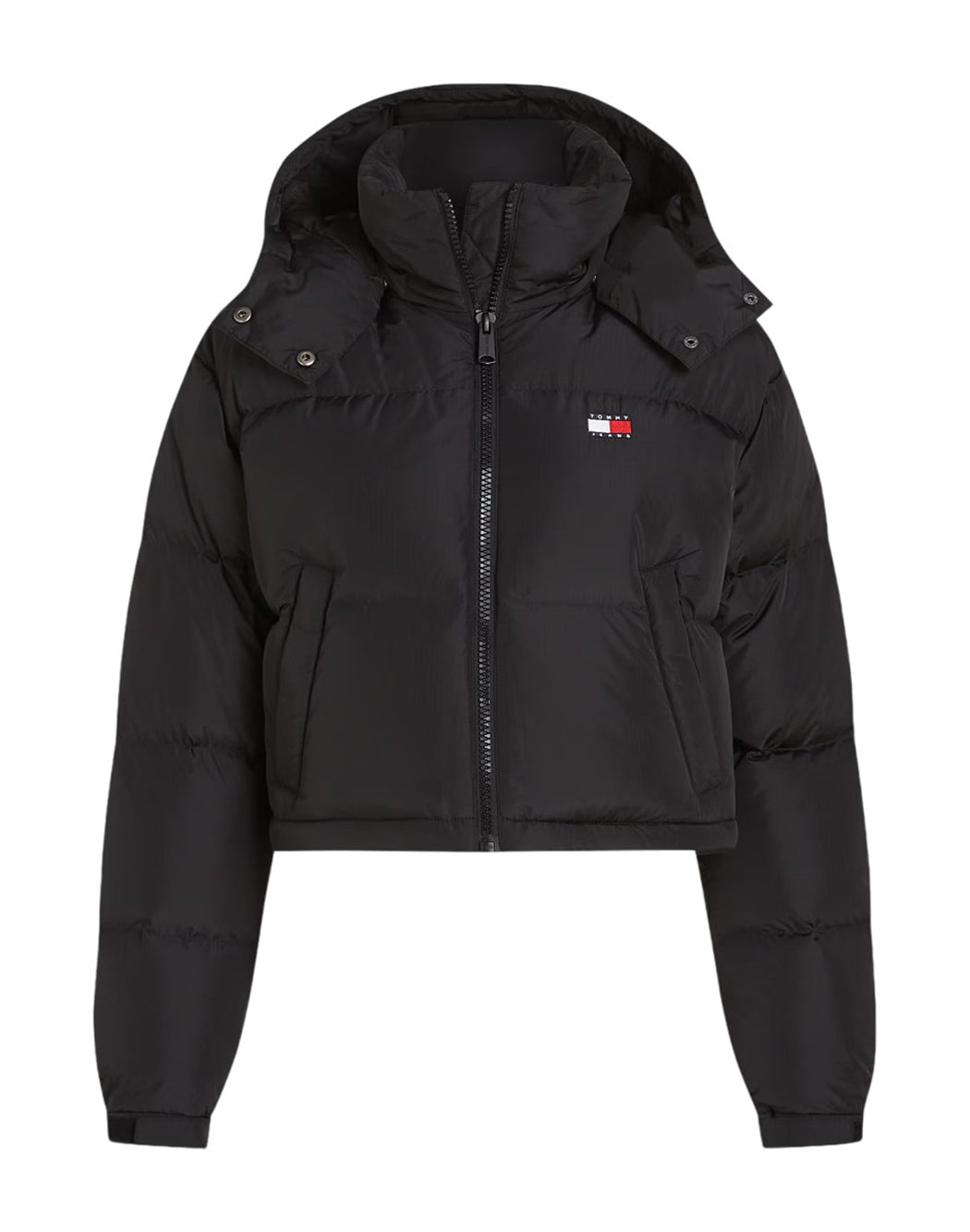 Tommy Hilfiger Jeans PIUMINO CON BADGE FRONTALE Nero