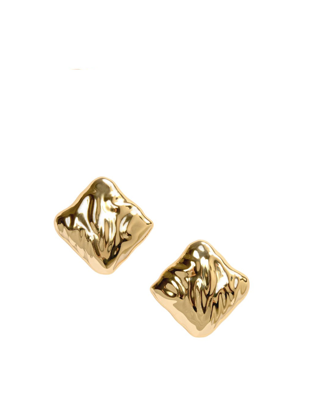 ORECCHINI TEXTURED GOLD SQUARE