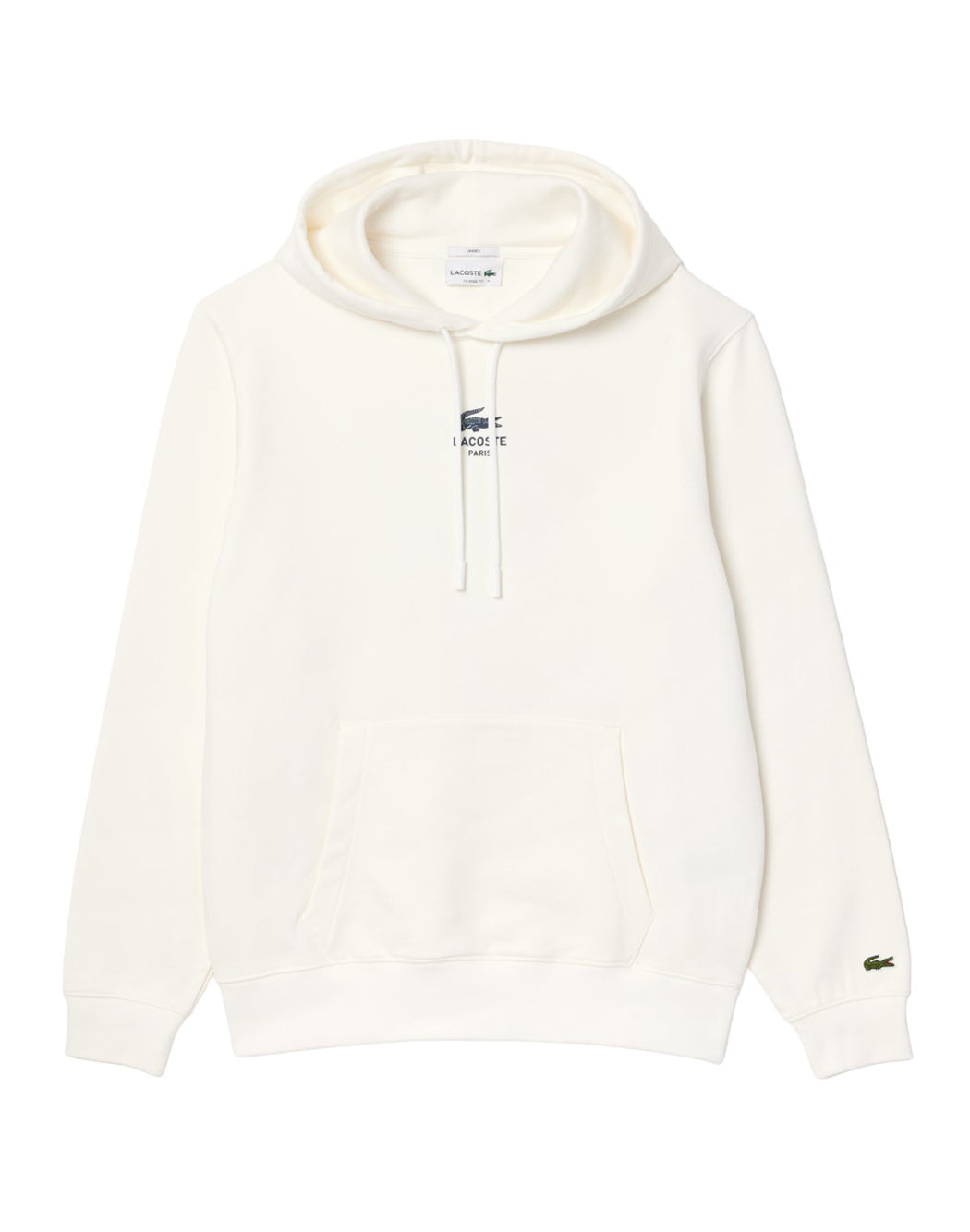 Lacoste HOODIE CON LOGO RICAMATO Bianco