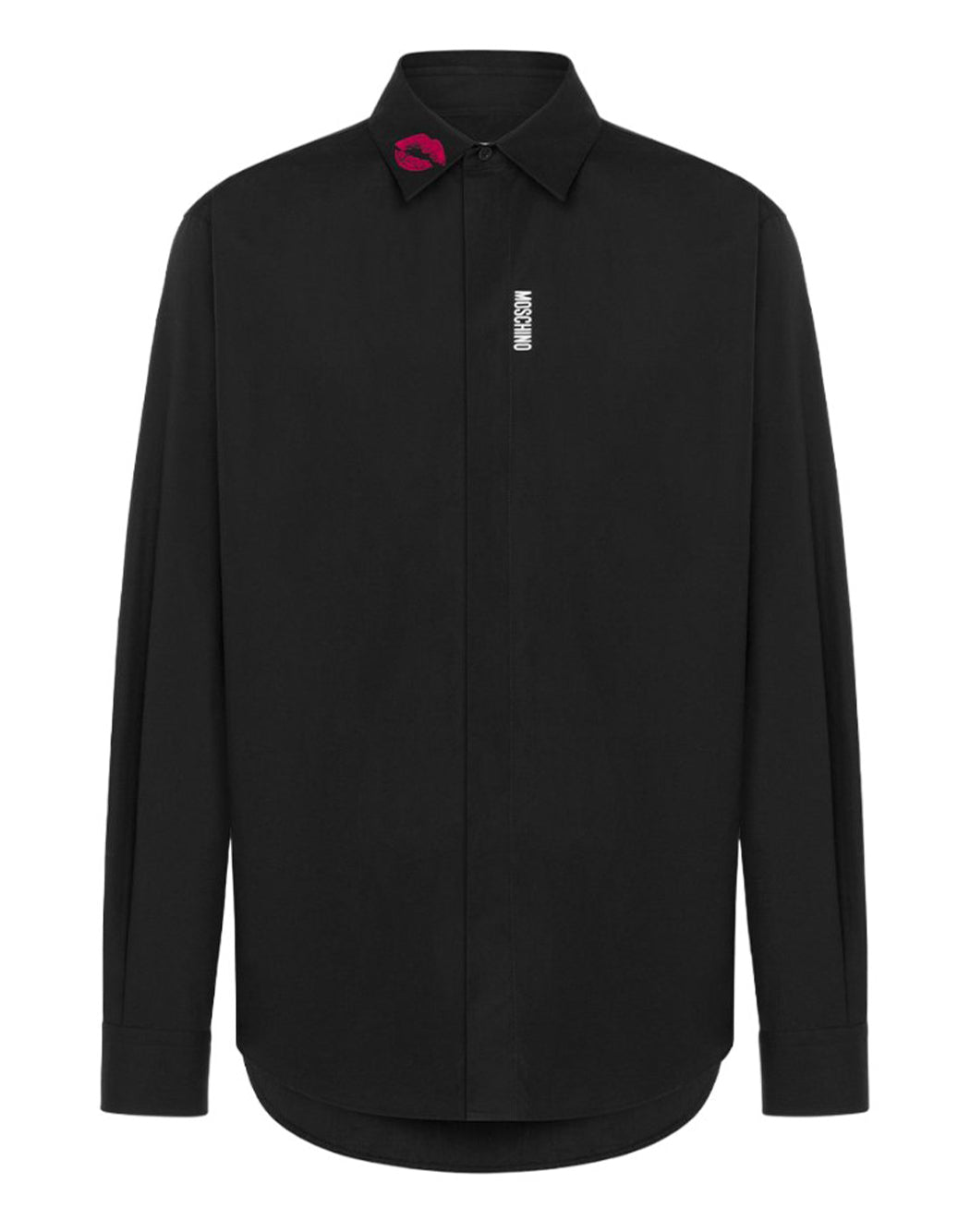 Moschino CAMICIA CON ROSSETTO STAMPATO Nero