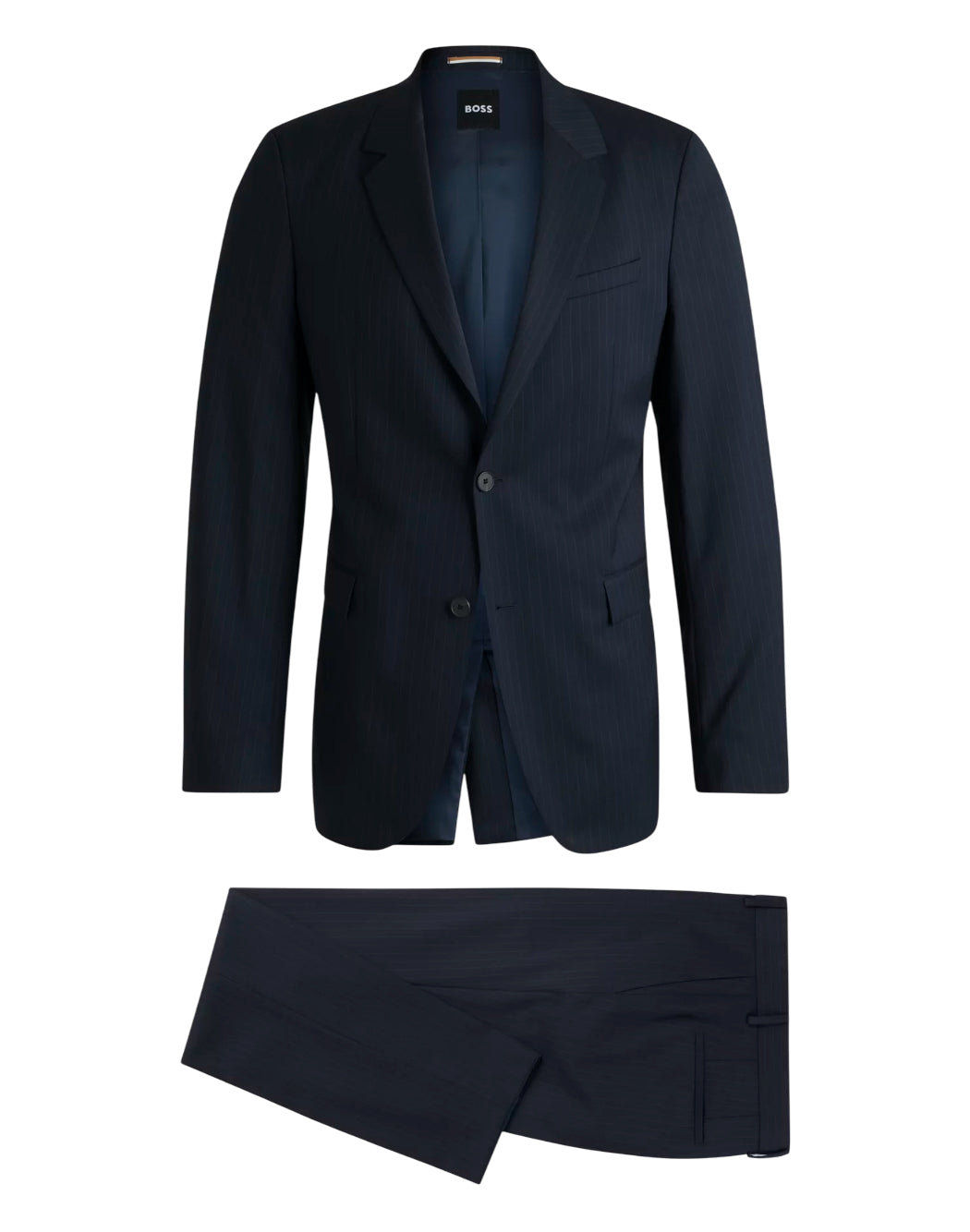 Boss Abito slim fit gessato Blu