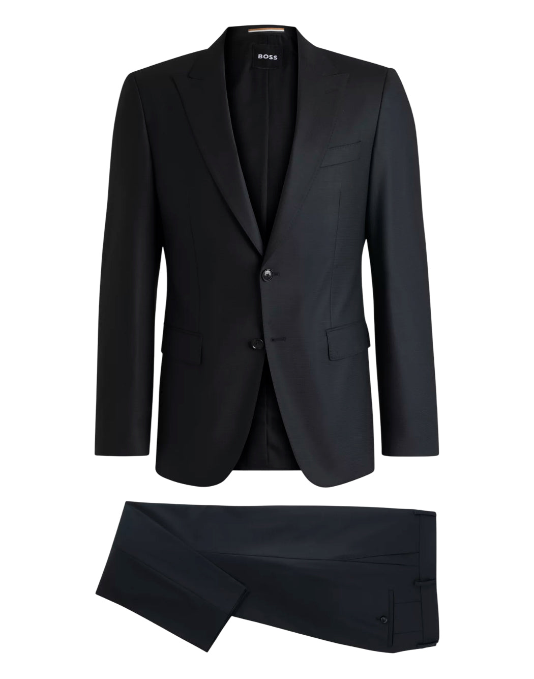 Boss Abito slim fit con microfantasia Nero