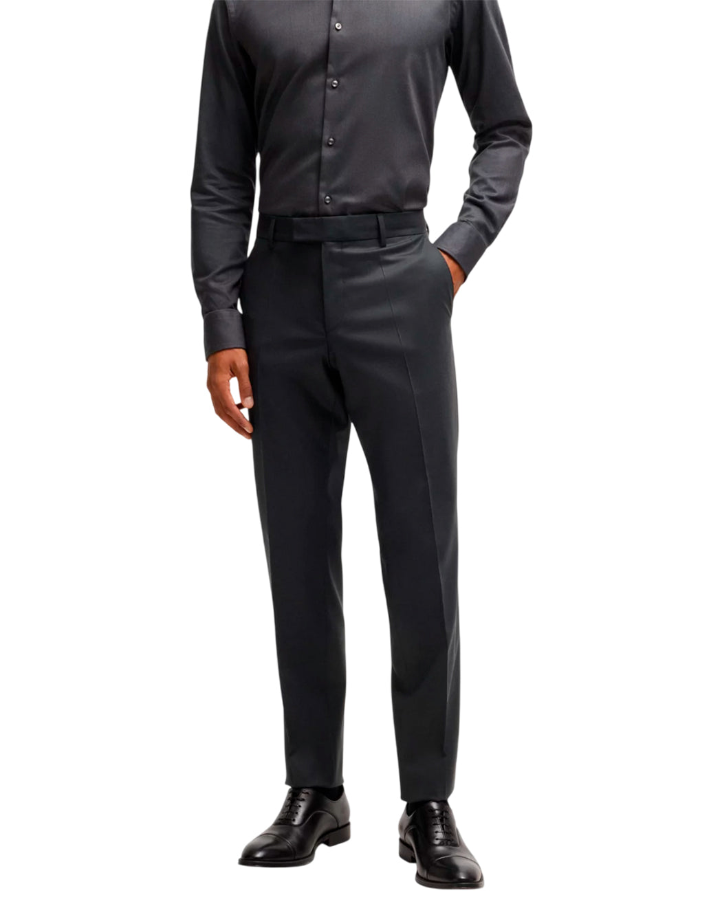 Boss Abito slim fit con microfantasia Nero