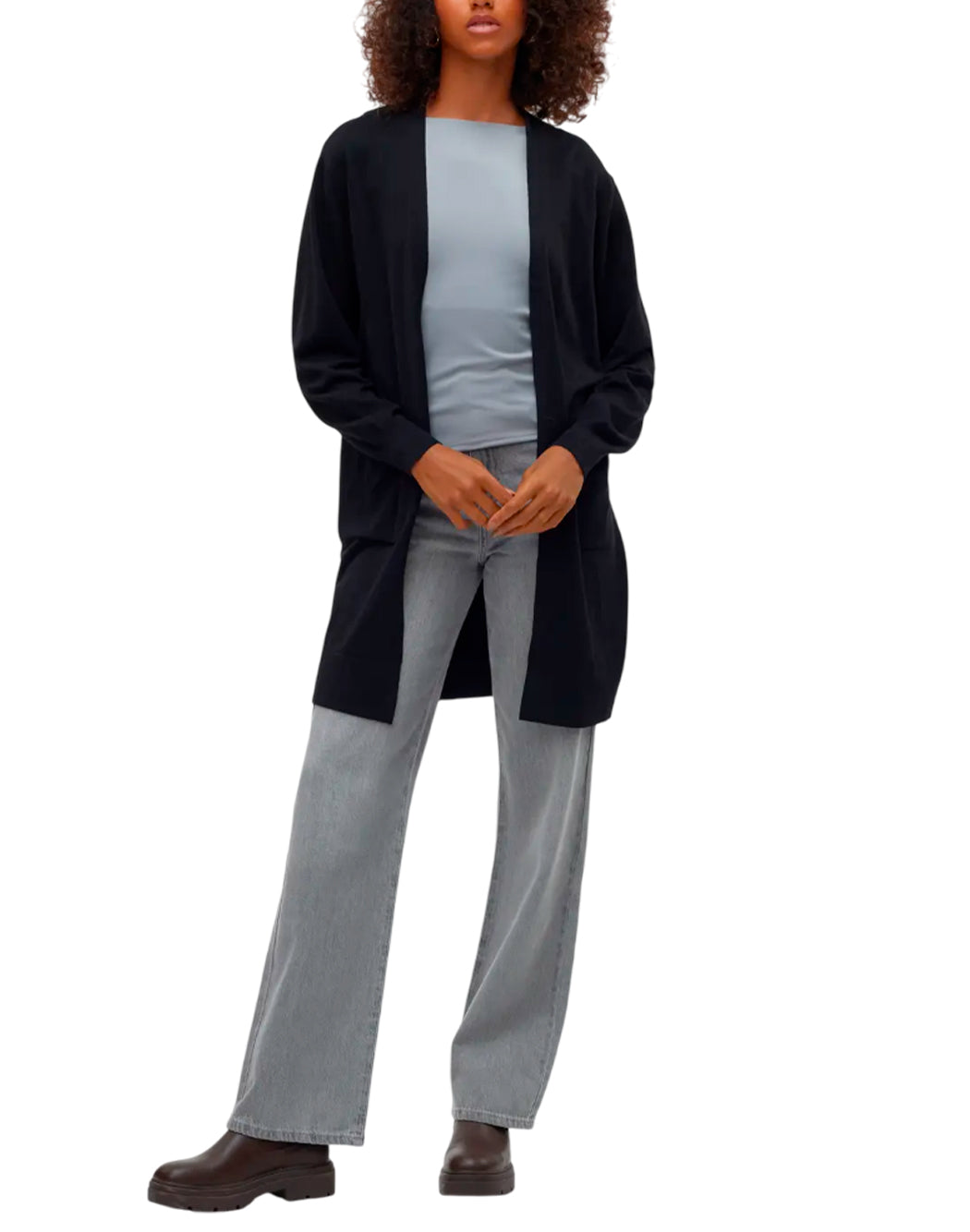 "Vero Moda "VMSILJE LS" CARDIGAN APERTO Nero"