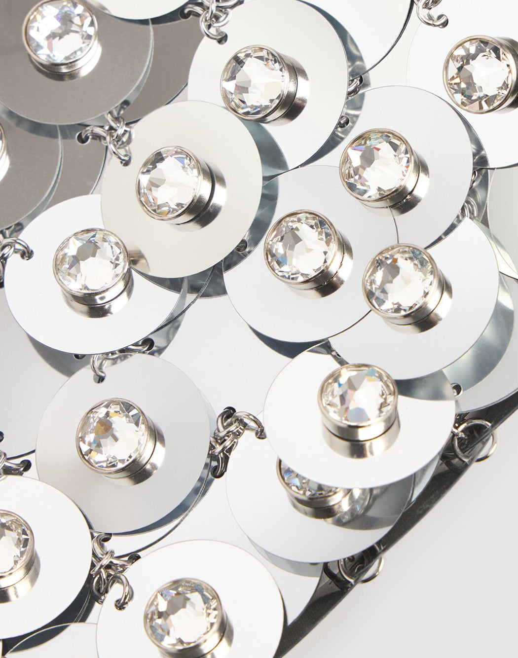 Rabanne BORSA A TRACOLLA NANO SPARKLE DISC Argento