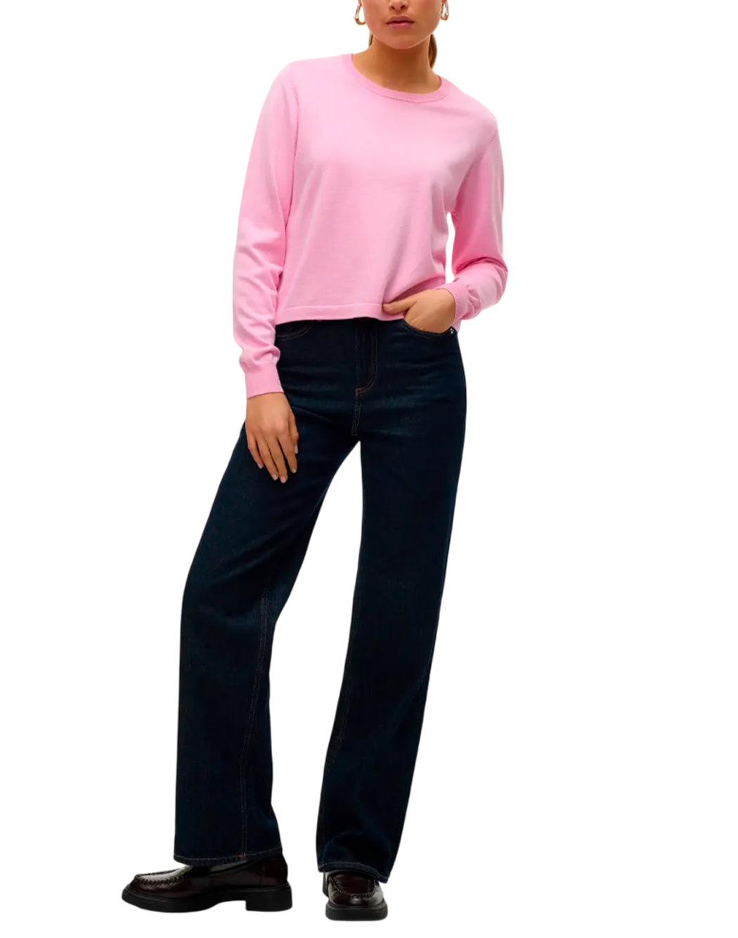 "Vero Moda "VMSILJE LS" PULLOVER GIROCOLLO Rosa"
