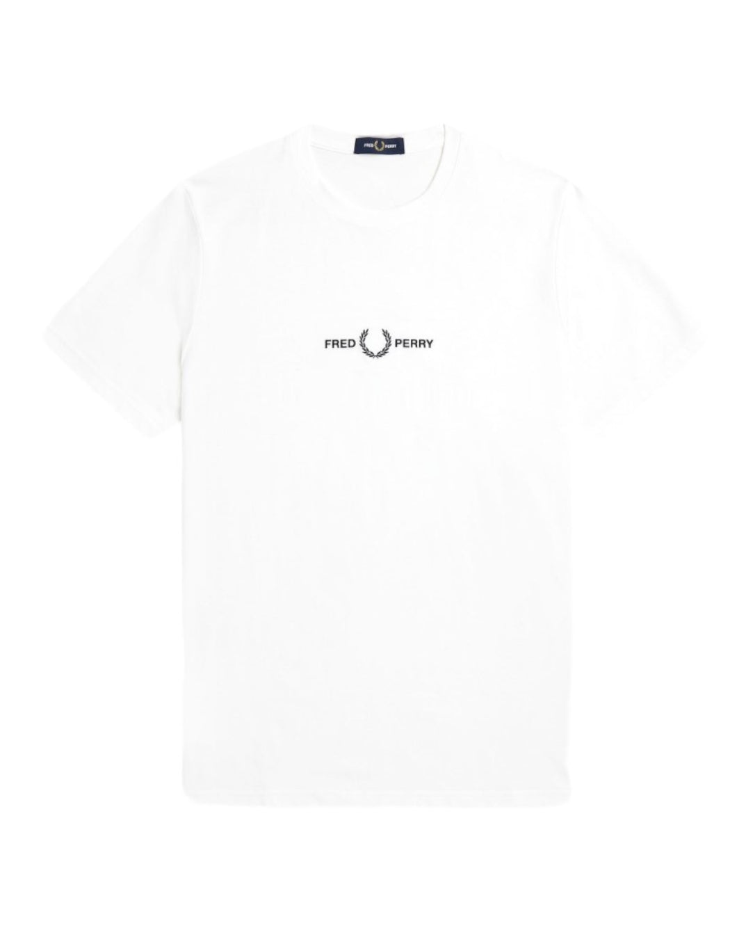 Fred Perry T-SHIRT CON LOGO RICAMATO Bianco