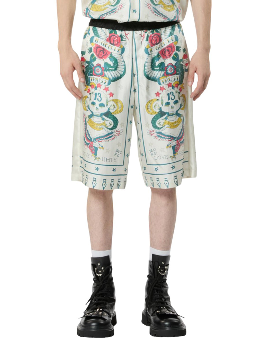 John Richmond SHORT CON STAMPA TATOO Multicolor