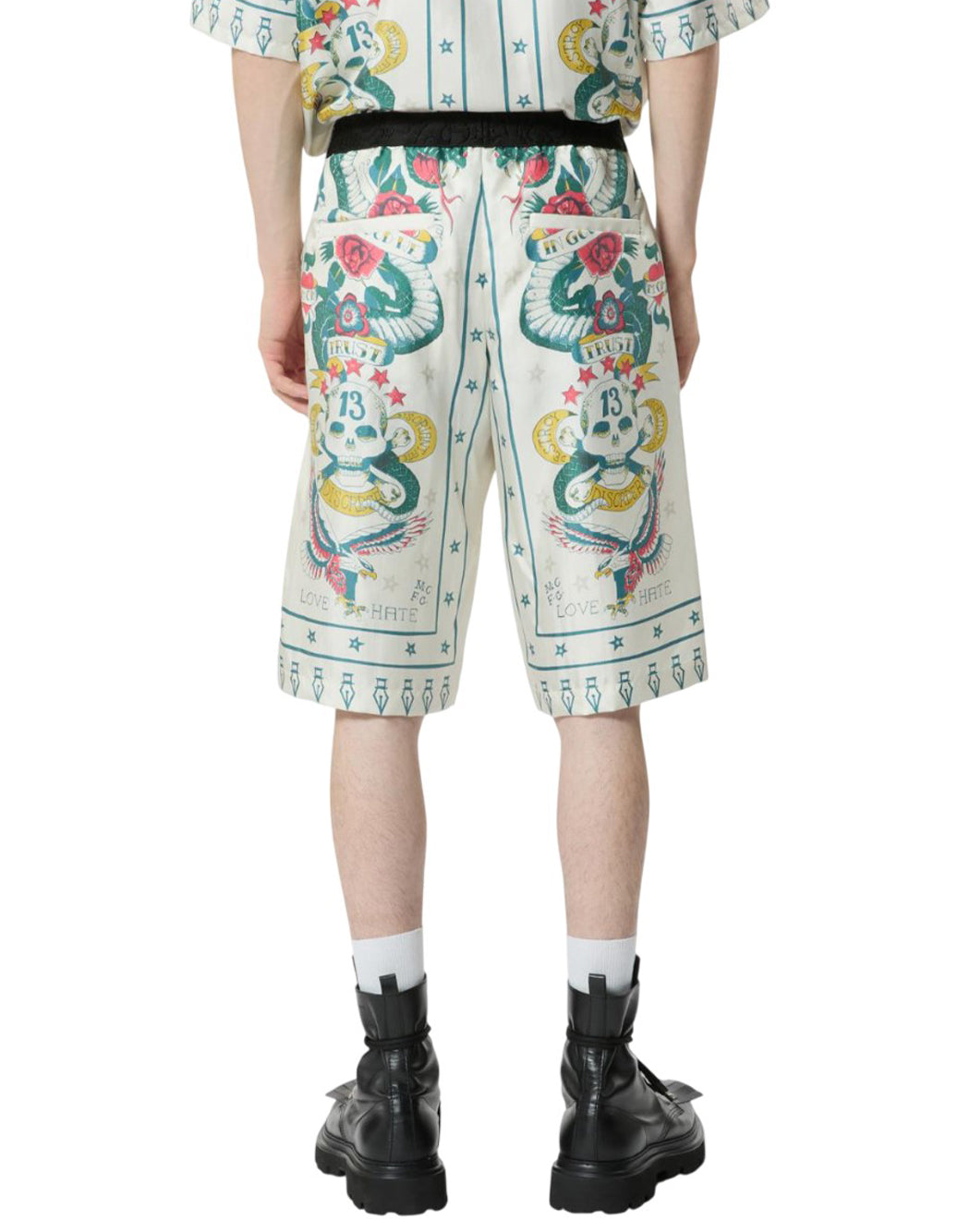 John Richmond SHORT CON STAMPA TATOO Multicolor