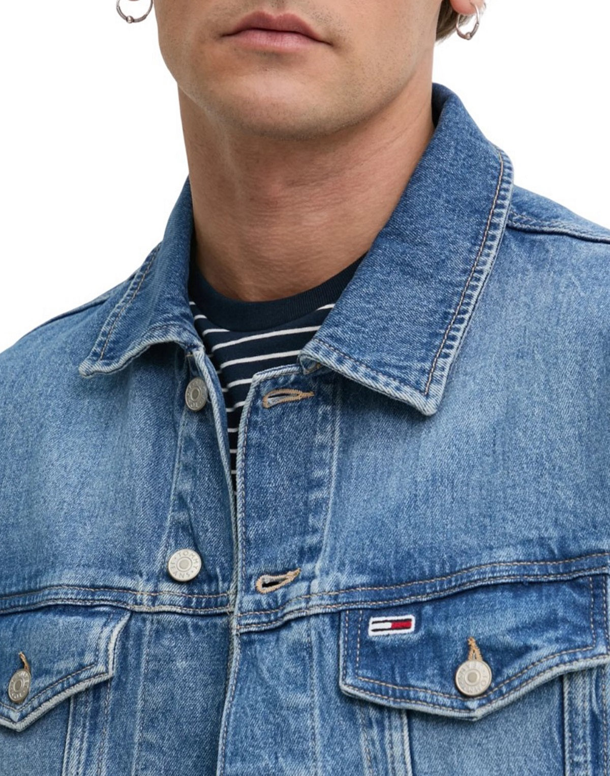 Tommy Hilfiger Jeans GIACCA IN DENIM CON MAXI LOGO Blu