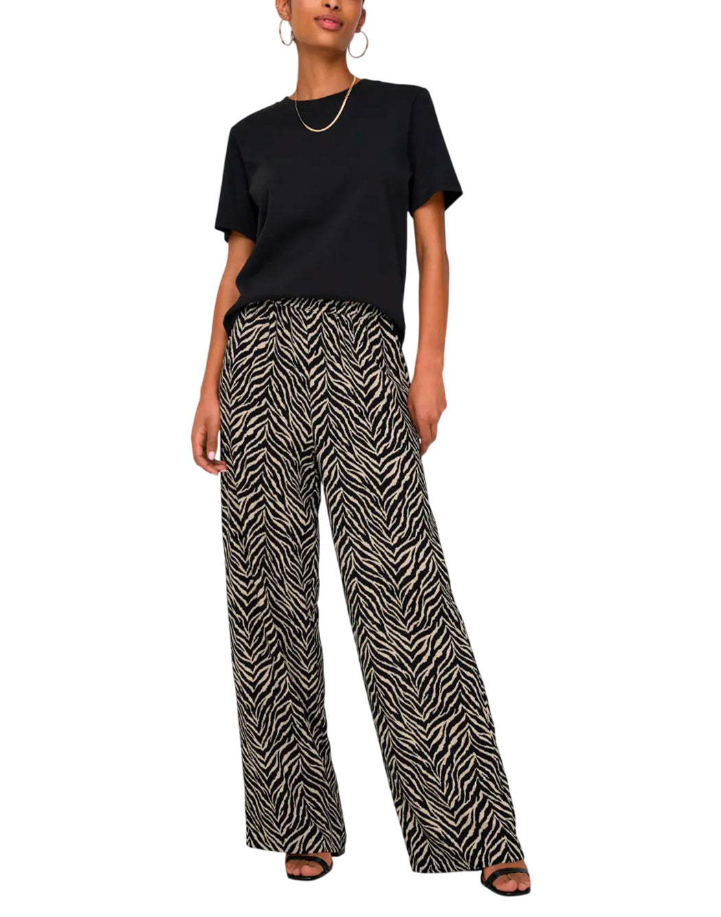"Only "ONLKATTY" PANTALONE ANIMALIER Nero"