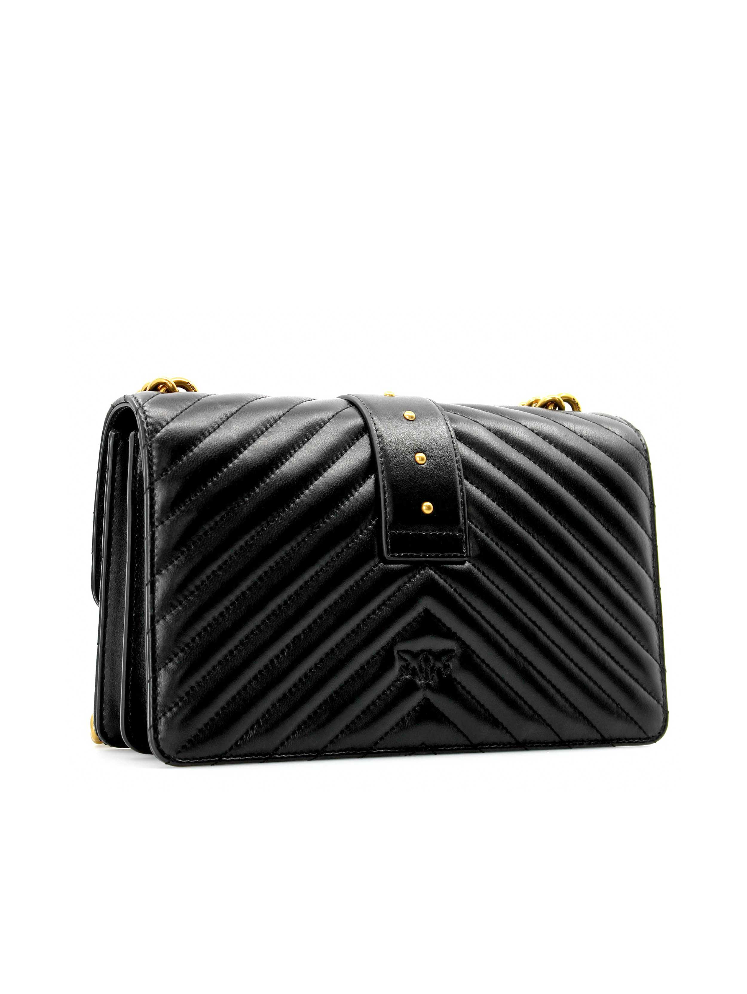 "Pinko SHOULDER BAG "LOVE CLASSIC ICON V QUILT CL" Black"