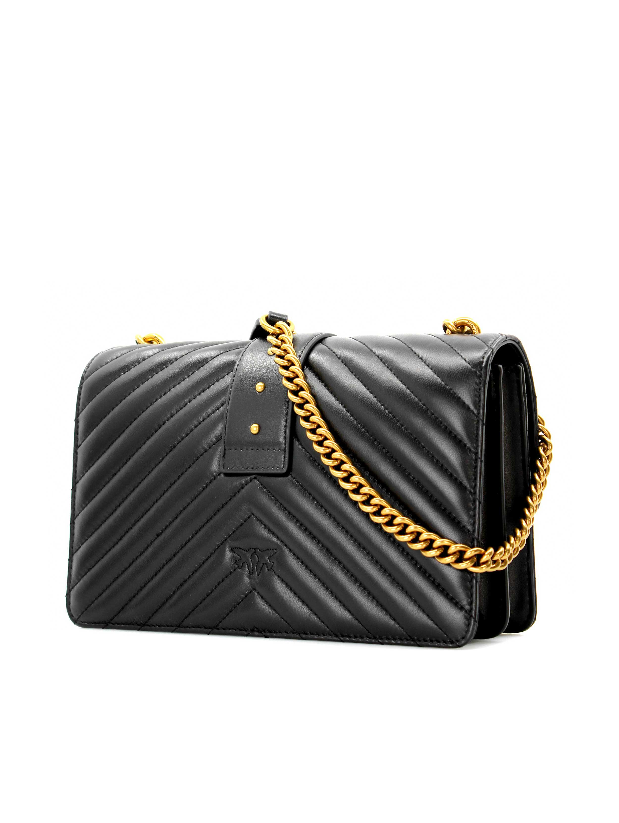 "Pinko SHOULDER BAG "LOVE CLASSIC ICON V QUILT CL" Black"