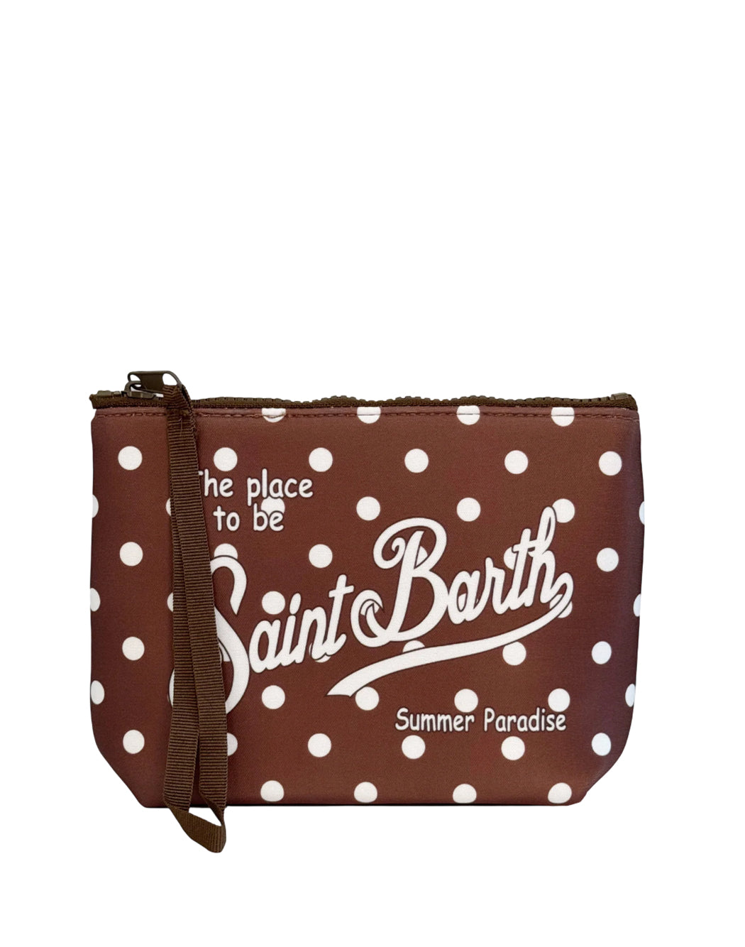 Mc2 Saint Barth POCHETTE ALINE CON STAMPA A  POIS Marrone