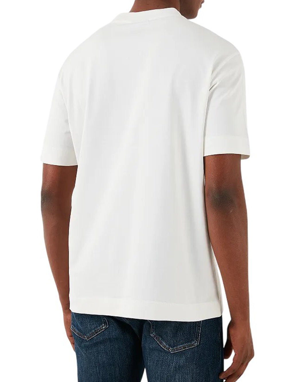 Emporio Armani T-shirt con patch logo a rilievo Bianco