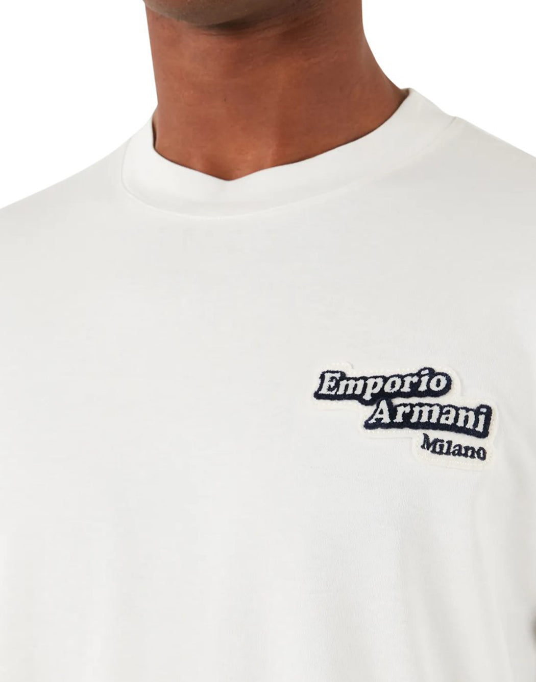 Emporio Armani T-shirt con patch logo a rilievo Bianco