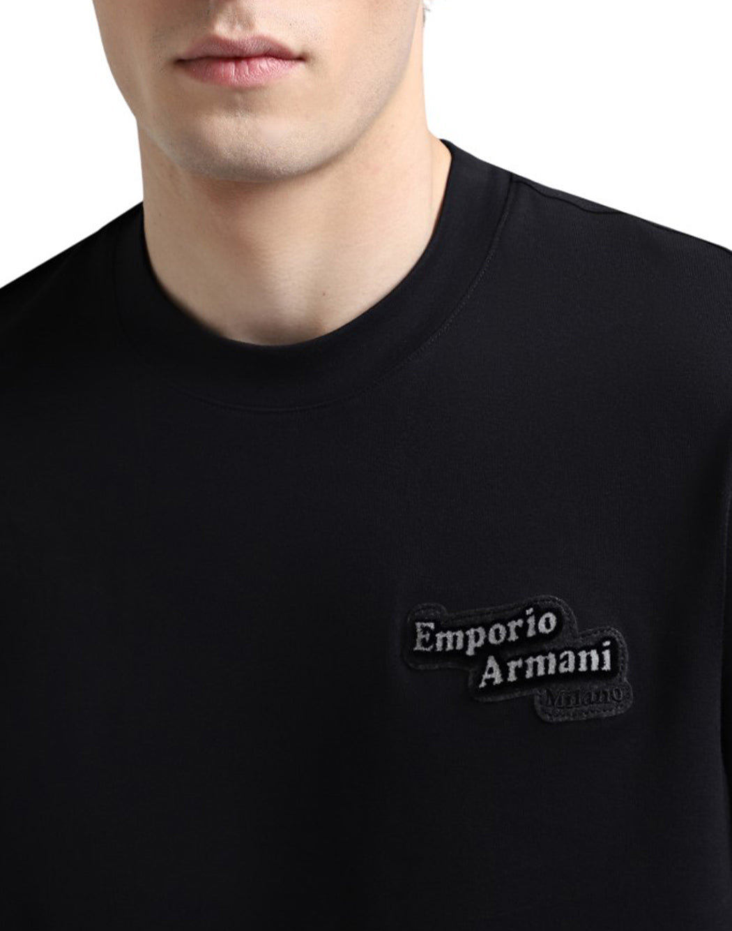 Emporio Armani T-shirt con patch logo a rilievo Nero