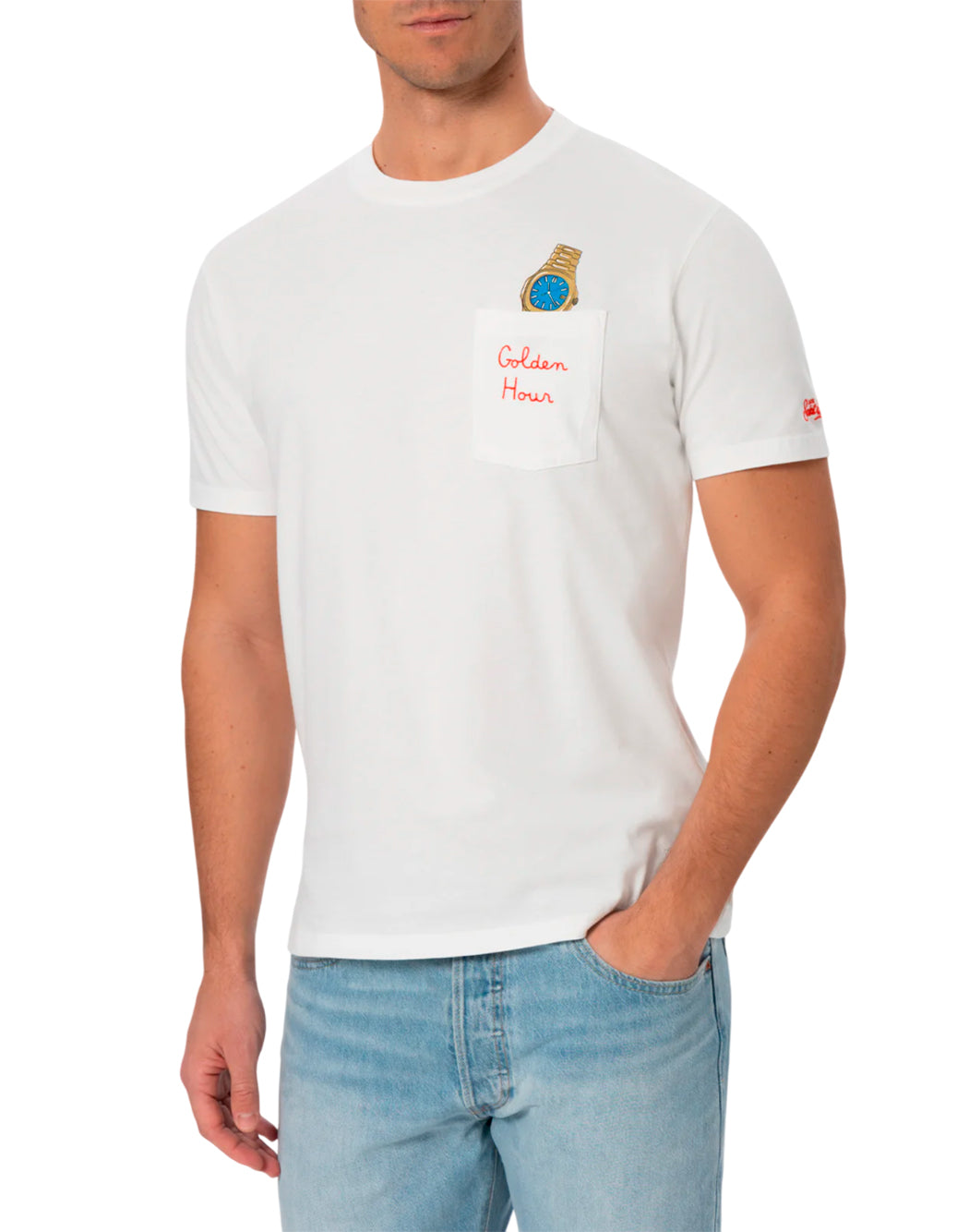 "Mc2 Saint Barth T-SHIRT "AUSTIN GOLDEN HOUR" Bianco"
