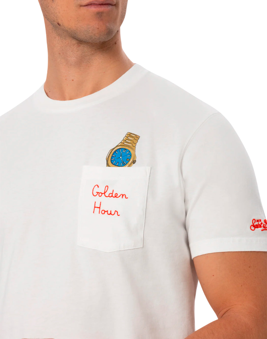 "Mc2 Saint Barth T-SHIRT "AUSTIN GOLDEN HOUR" White"