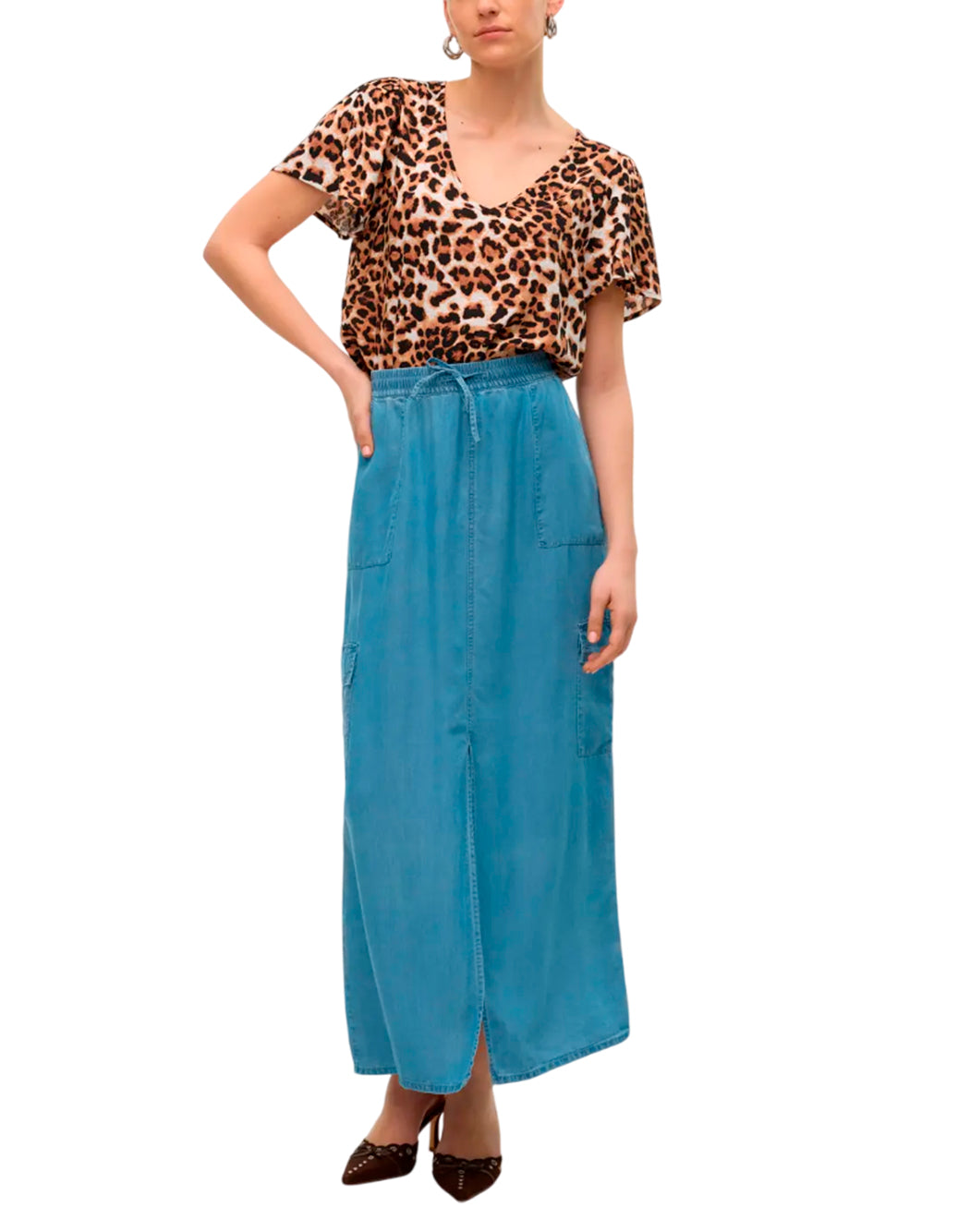 "Vero Moda "VMEASY JOY" TOP ANIMALIER Marrone"