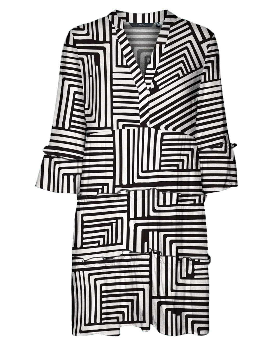 "Vero Moda "VMEASY JOY 3/4" ABITO GEOMETRICO Nero"